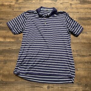 Peter Millar Navy Striped Men's Polo Short Sleeve Shirt